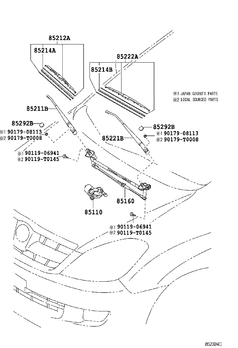 85214-0K100 RUBBER, WIPER, RH product image