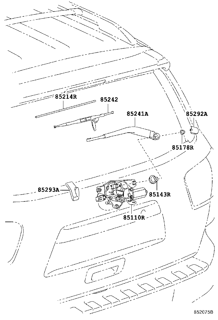 85242-0C010 BLADE, RR WIPER product image