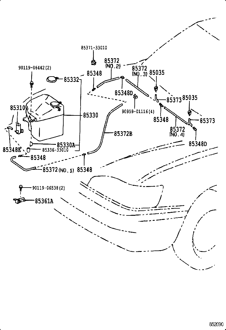 85355-33050 JAR ASSY, WINDSHIELD WASHER product image
