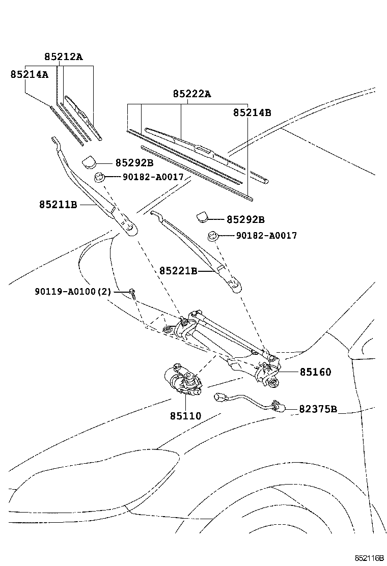 85150-02230 LINK ASSY, WINDSHIELD WIPER product image