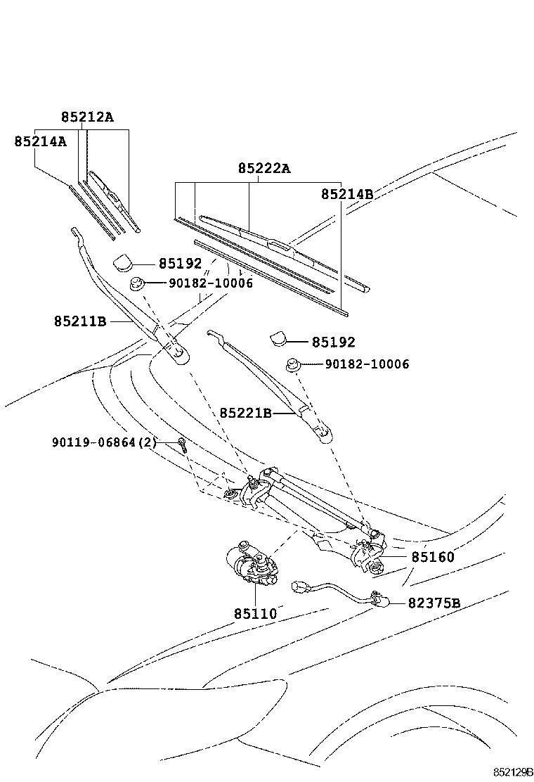 85110-12B30 MOTOR ASSY, WINDSHIELD WIPER product image