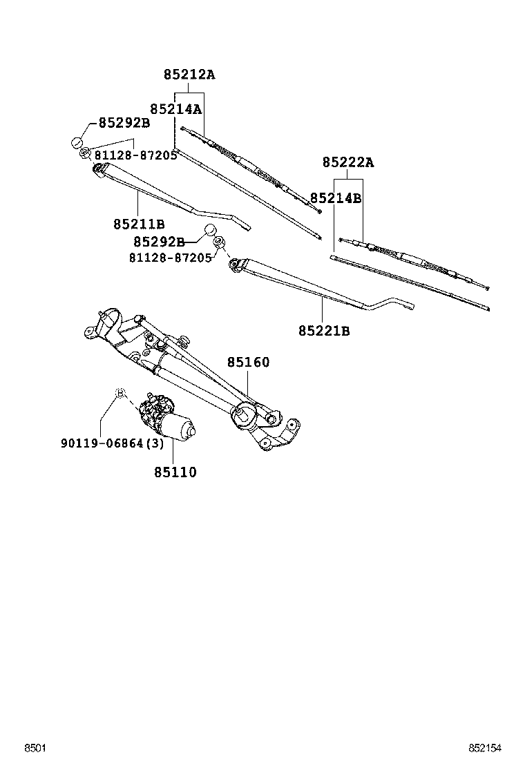 85214-B2030 RUBBER, WIPER, RH product image