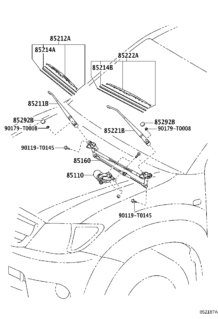 85214-0K050 RUBBER, WIPER, RH product image