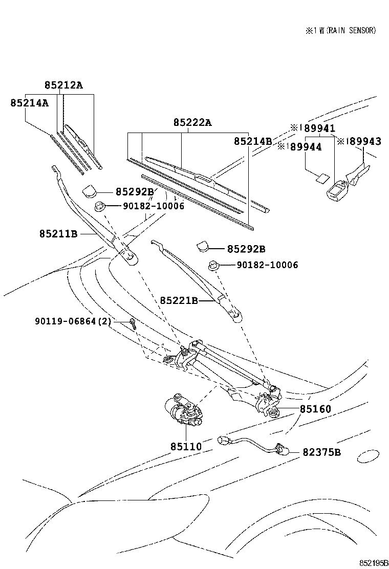 85110-02290 MOTOR ASSY, WINDSHIELD WIPER product image