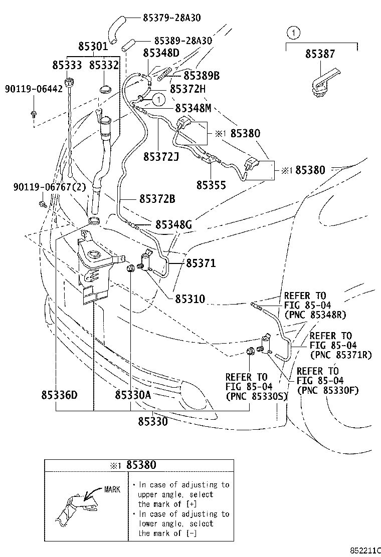 85330-28090 MOTOR AND PUMP ASSY, WINDSHIELD WASHER product image
