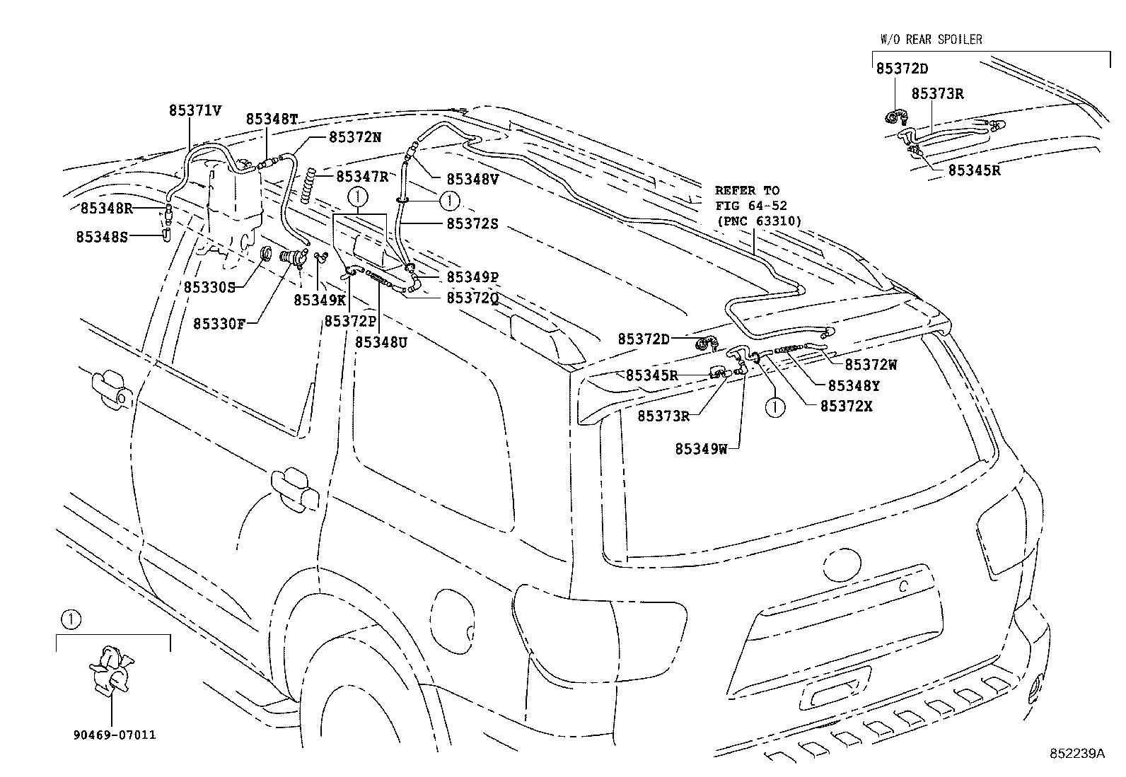 90068-33087 HOSE, REAR WASHER (FROM JOINT TO JOINT), NO.1 product image