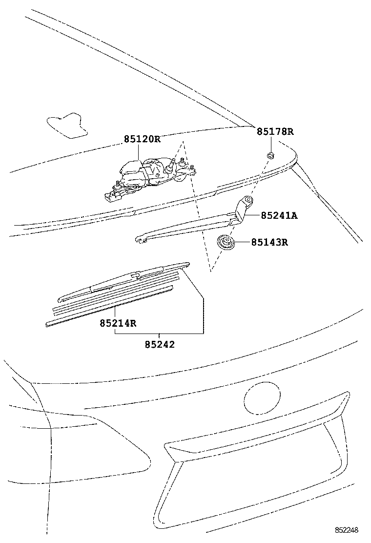 85143-48040 GROMMET, REAR WIPER MOTOR product image