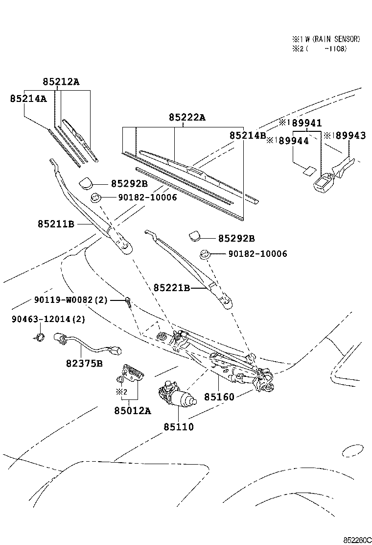 85212-02190 BLADE, FR WIPER, RH product image