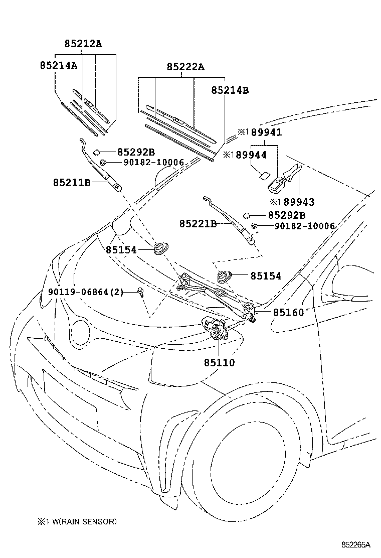 85214-33180 RUBBER, WIPER, RH product image