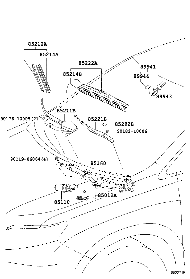 85212-48150 BLADE, FR WIPER, RH product image