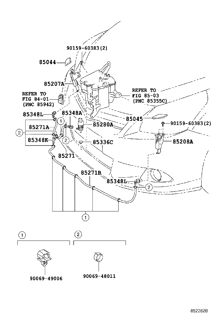 85279-0F050 JOINT, HEADLAMP CLEANER ELBOW, NO.1 product image