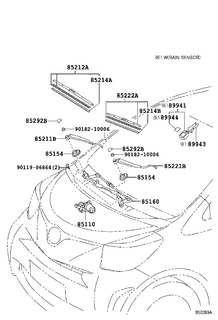 85214-33180 RUBBER, WIPER, RH product image