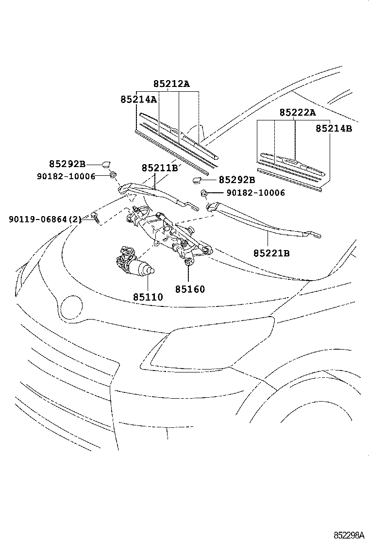 85214-68030 RUBBER, WIPER, RH product image
