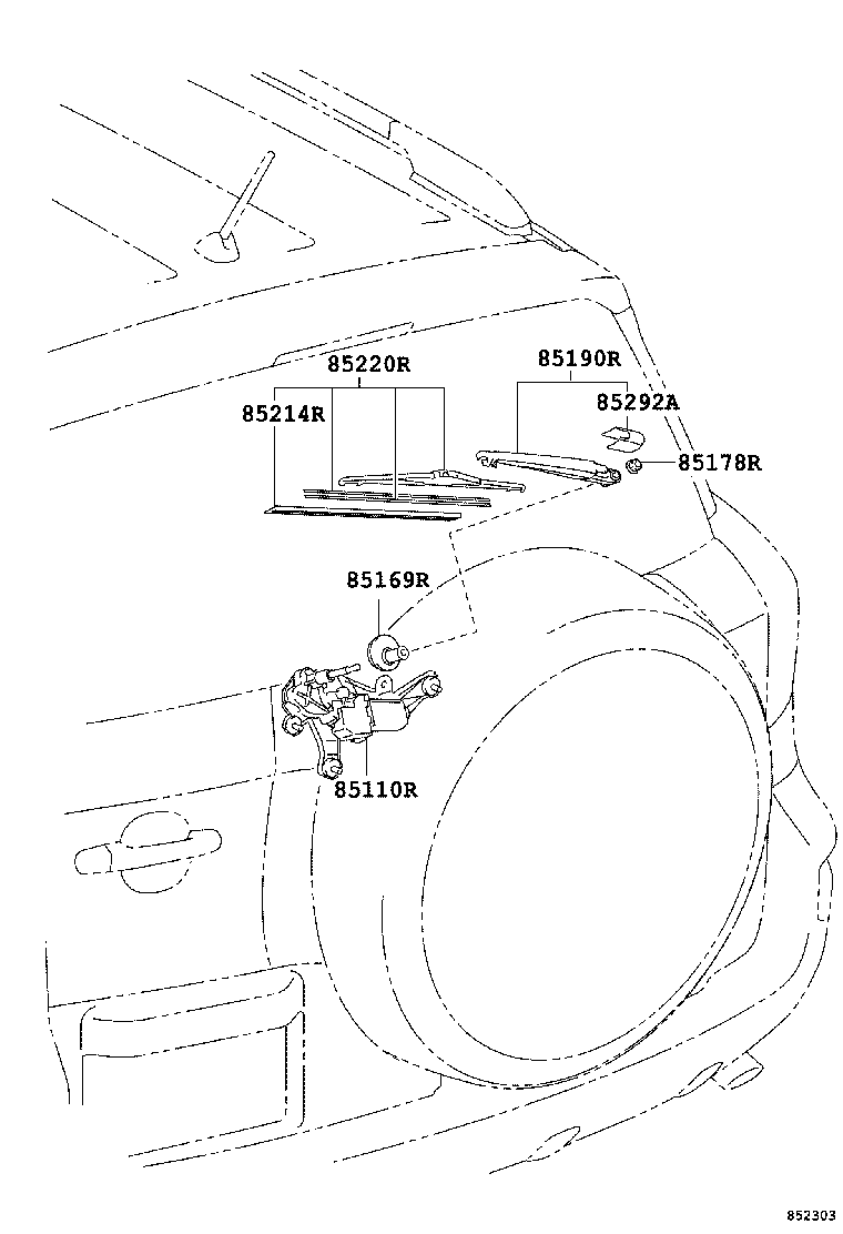 85292-0R020 CAP, REAR WIPER ARM HEAD product image