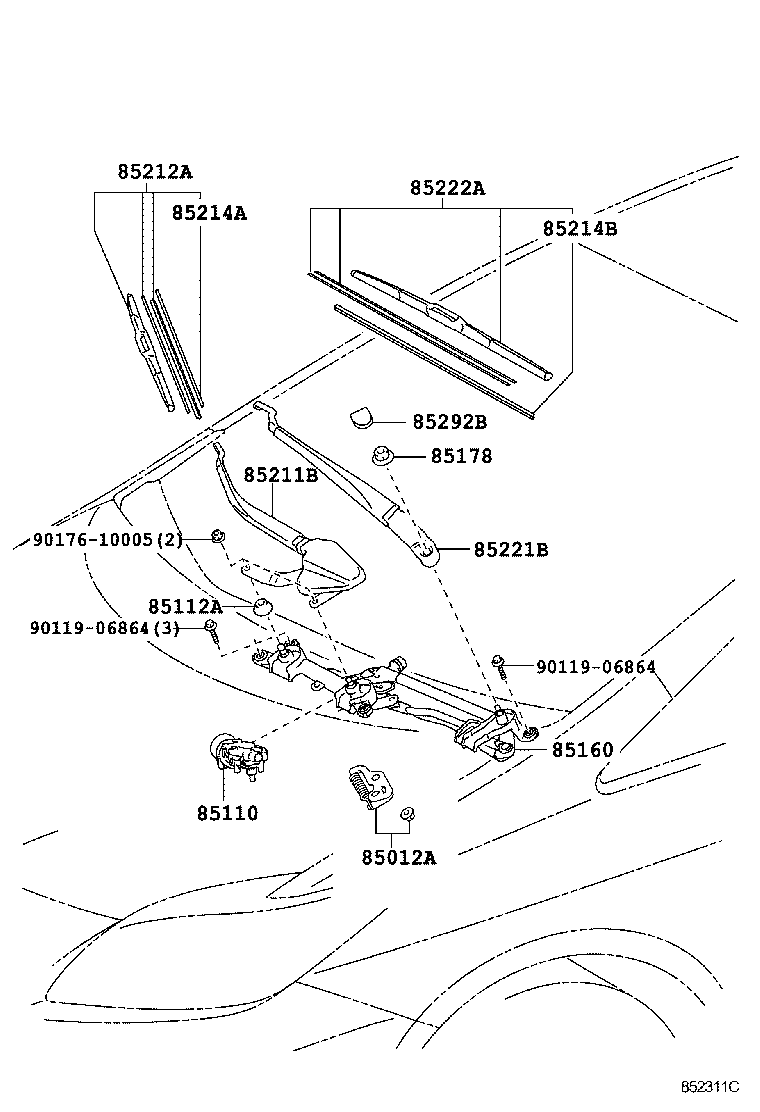 85212-47040 BLADE, FR WIPER, RH product image