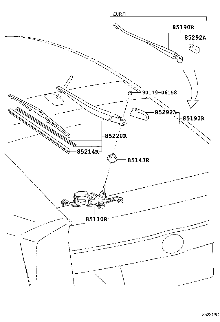 85143-72010 GROMMET, REAR WIPER MOTOR product image