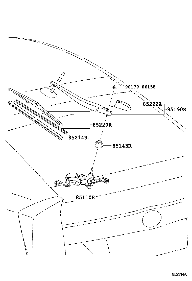 85292-47010 CAP, REAR WIPER ARM HEAD product image