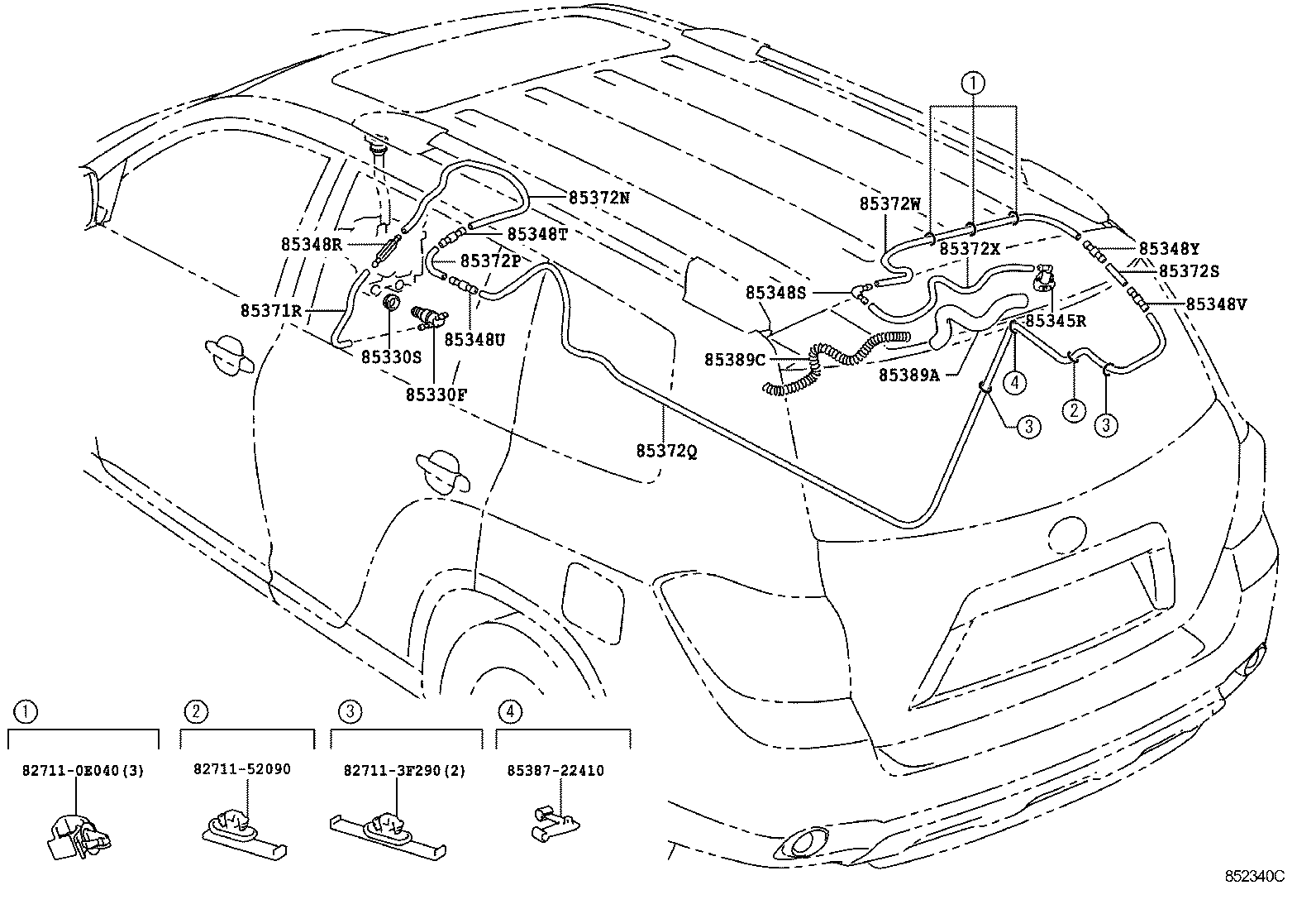 85391-48030 NOZZLE, REAR WASHER product image