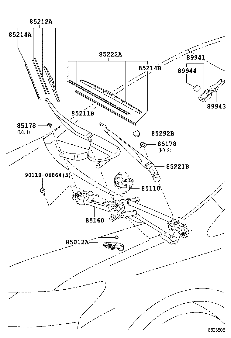 85150-75020 LINK ASSY, WINDSHIELD WIPER product image