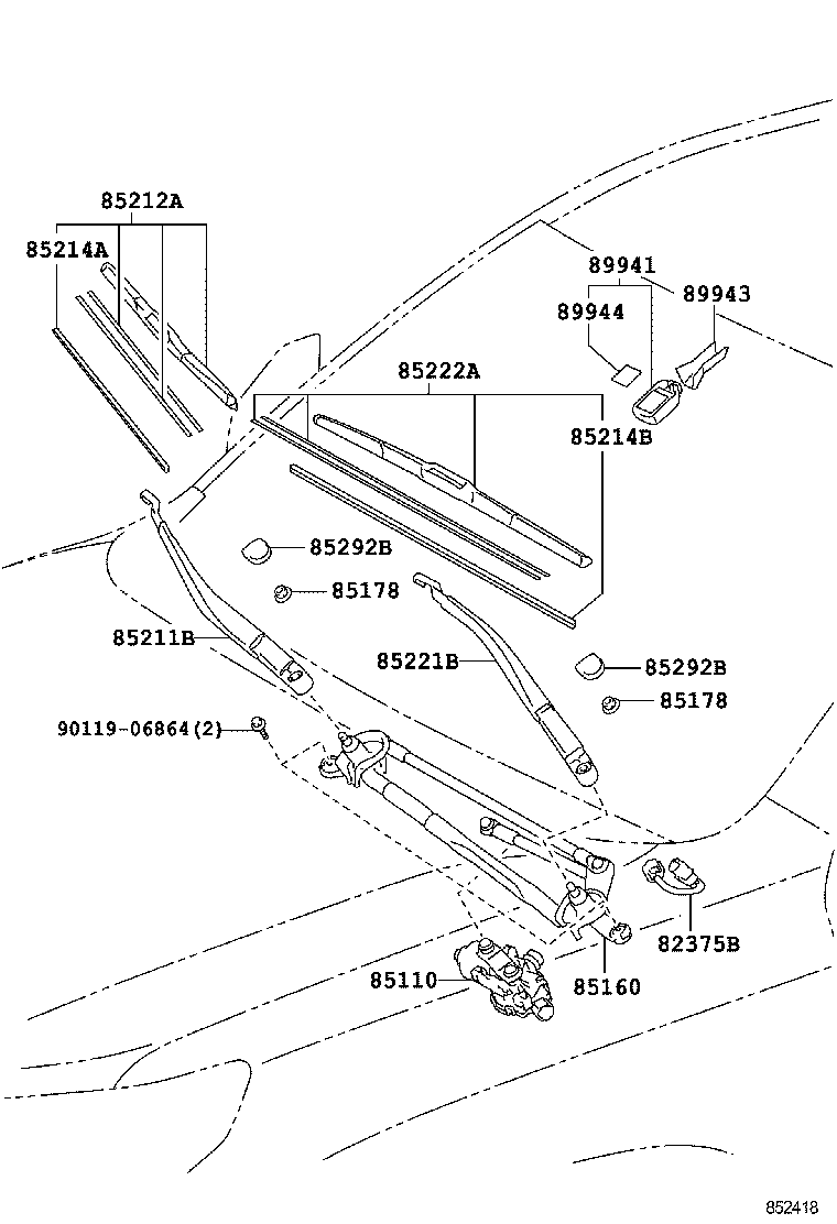 85150-60560 LINK ASSY, WINDSHIELD WIPER product image