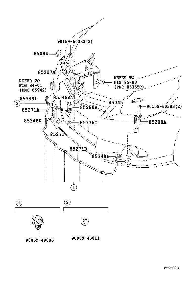85279-0F050 JOINT, HEADLAMP CLEANER ELBOW, NO.1 product image