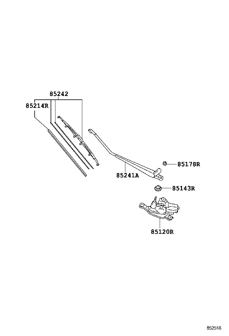 85130-21060 MOTOR AND BRACKET ASSY, REAR WIPER product image