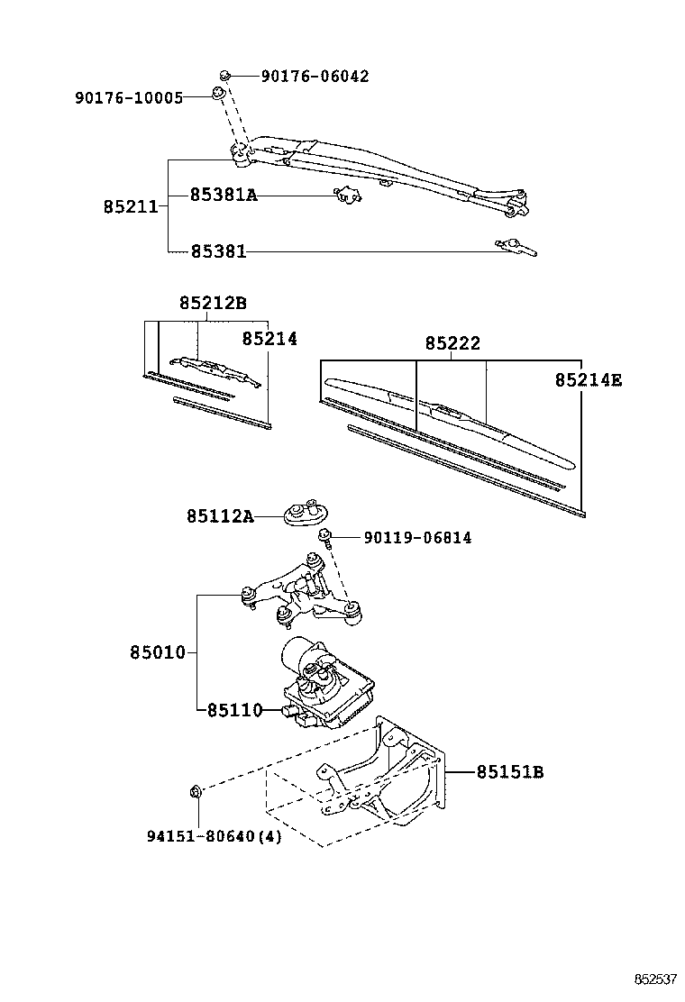 85214-77010 RUBBER, WIPER BLADE, NO.1 product image