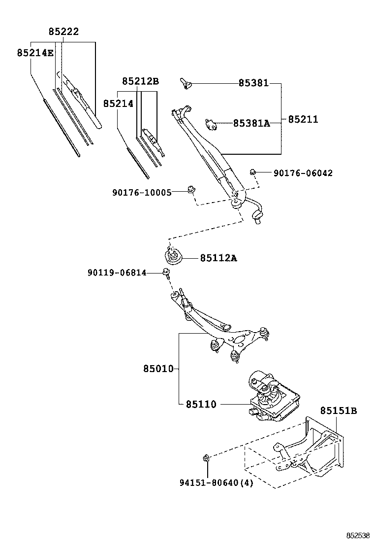 85214-77010 RUBBER, WIPER BLADE, NO.1 product image