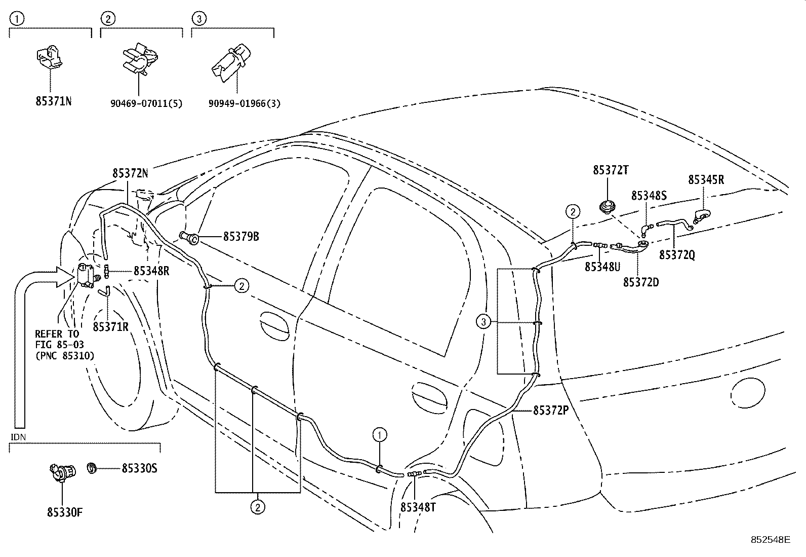 85395-0D070 JOINT, REAR WASHER ELBOW, NO.1 product image
