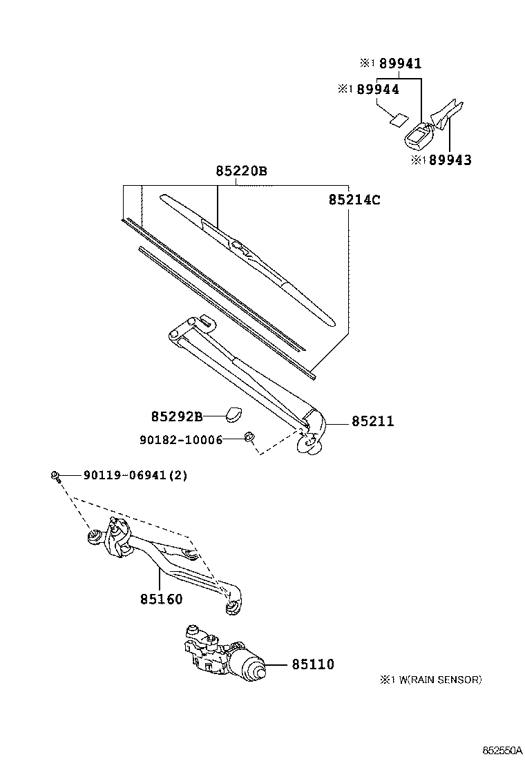 85110-52780 MOTOR ASSY, WINDSHIELD WIPER product image