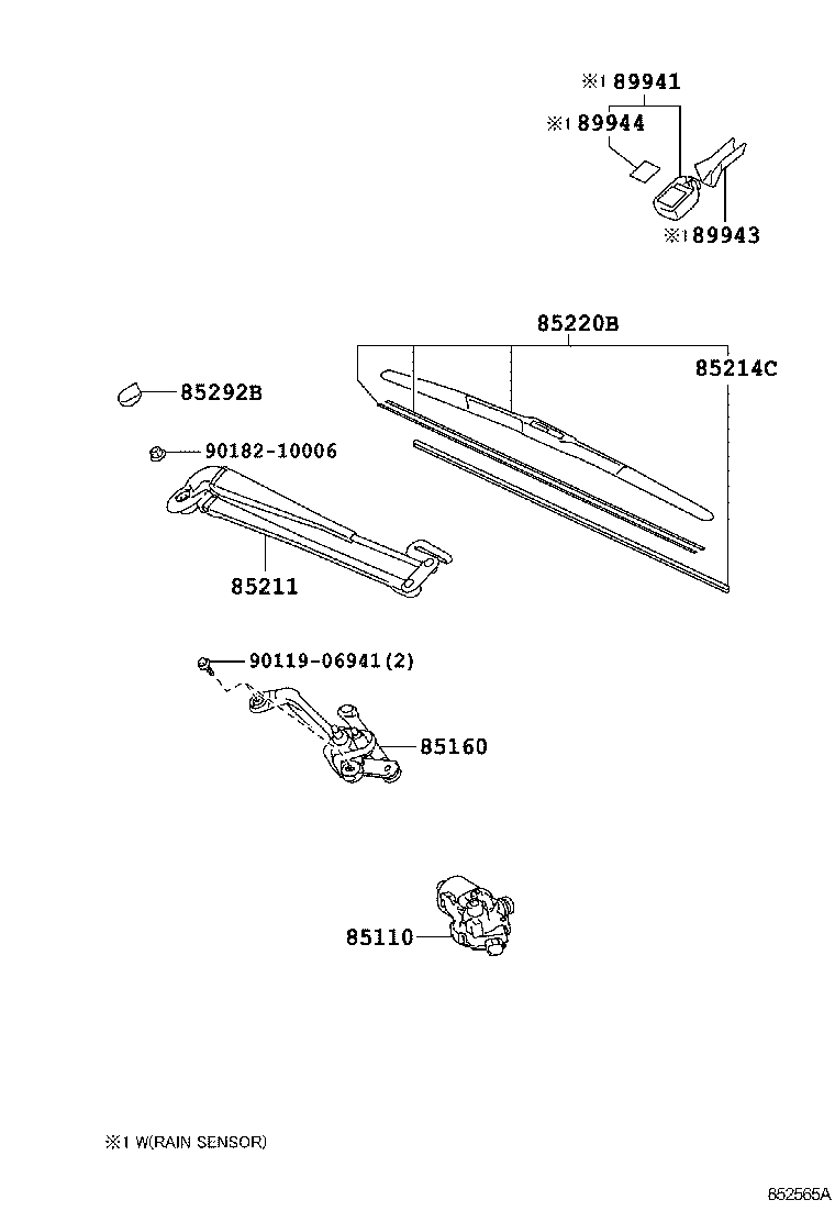 85110-52780 MOTOR ASSY, WINDSHIELD WIPER product image