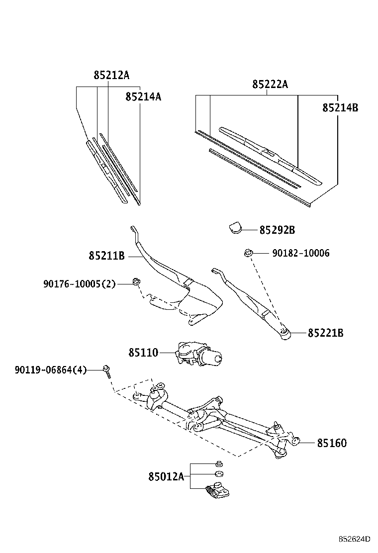 85214-47050 RUBBER, WIPER, RH product image