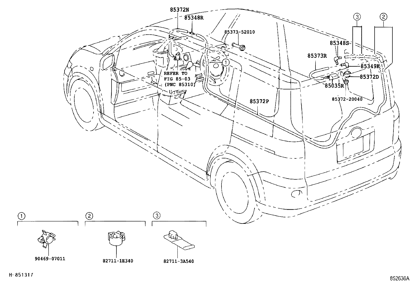 85391-52070 NOZZLE SUB-ASSY, REAR WASHER product image