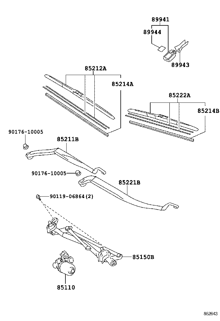 85214-06170 RUBBER, WIPER, RH product image