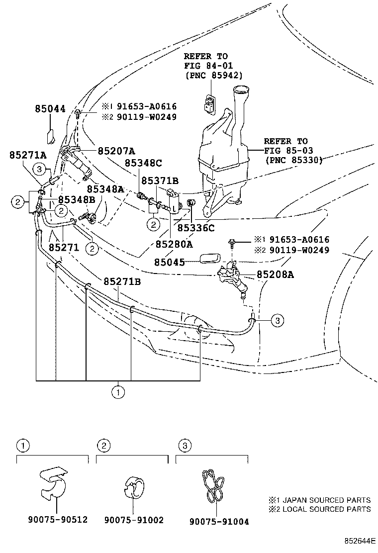 85208-33040 ACTUATOR SUB-ASSY, HEADLAMP WASHER, LH product image
