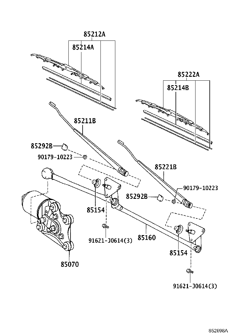 85070-37392 MOTOR & BRACKET ASSY, FRONT WIPER product image