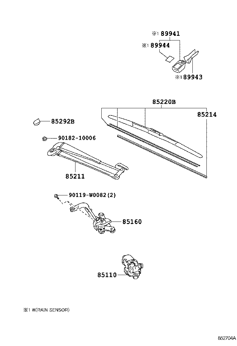 85214-0D210 RUBBER, WIPER BLADE, NO.1 product image