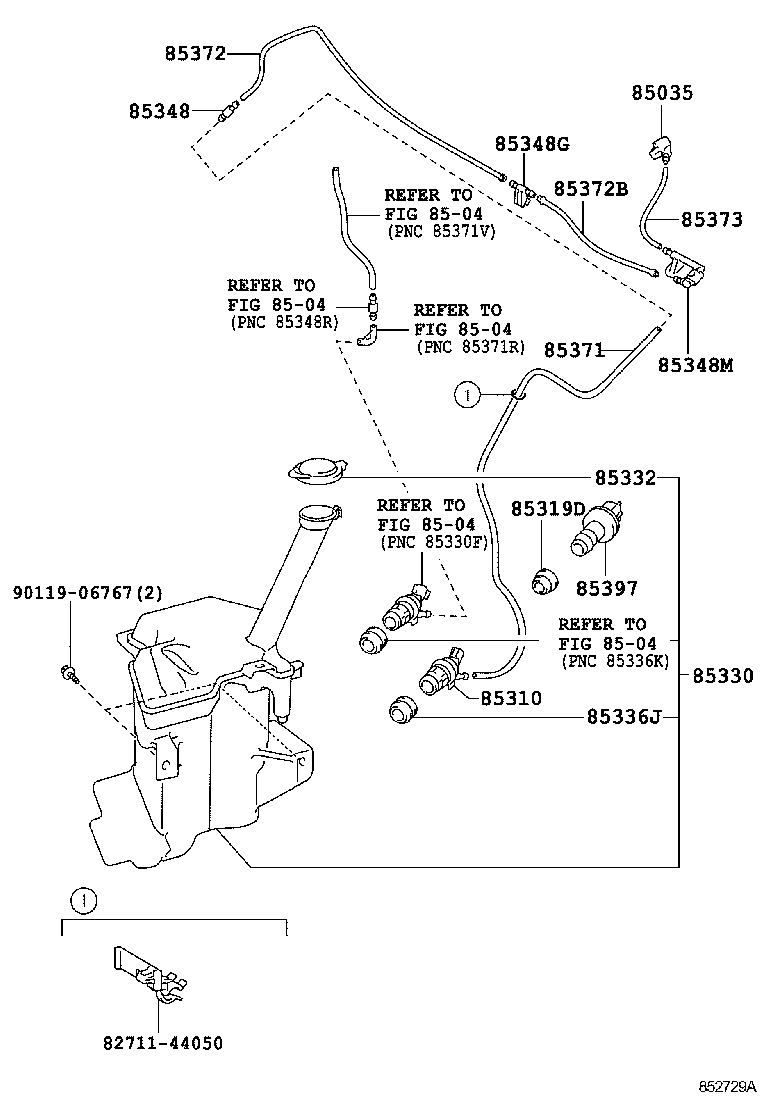 85315-52340 JAR ASSY, WINDSHIELD WASHER product image