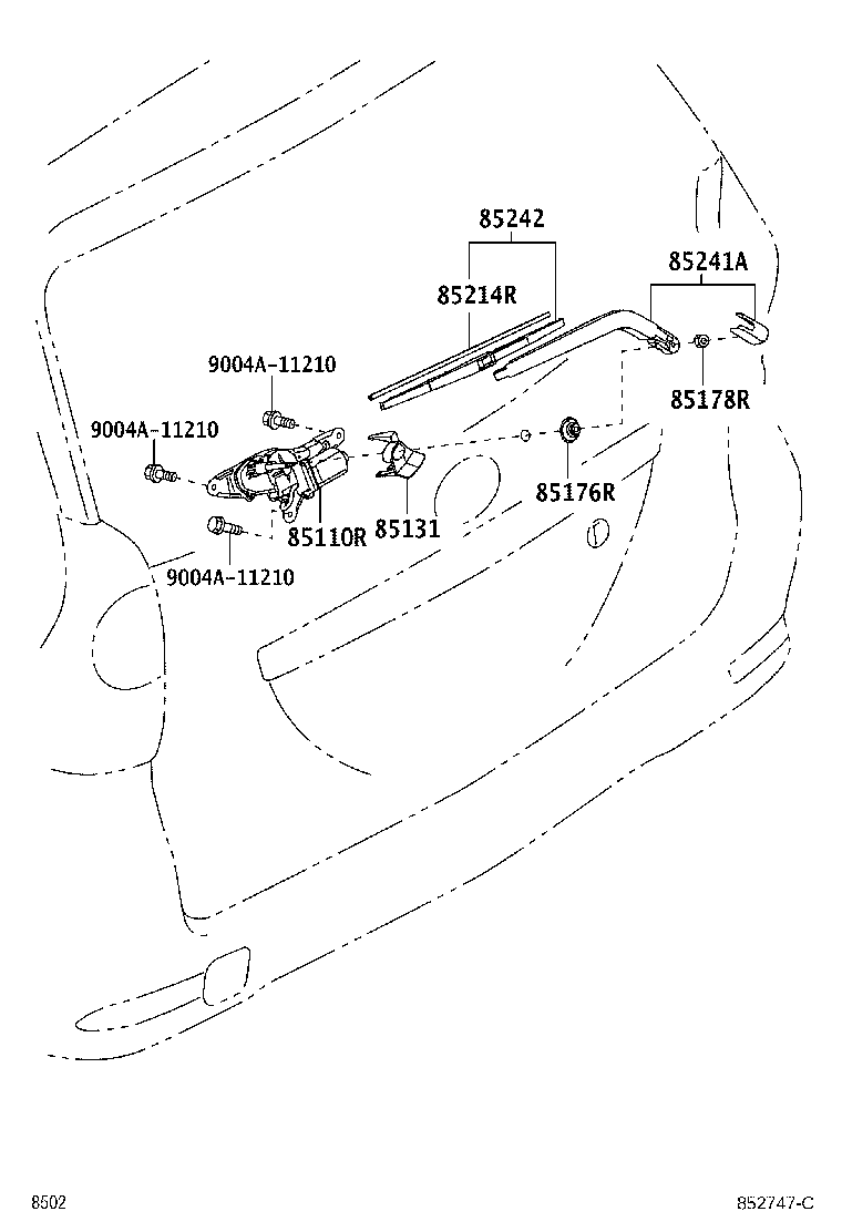 94130-60640 NUT (FOR REAR WIPER ARM SETTING) product image