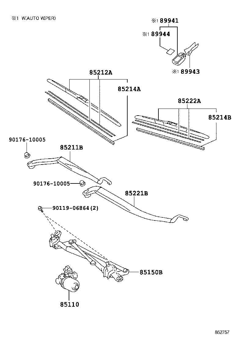 85214-06160 RUBBER, WIPER, RH product image