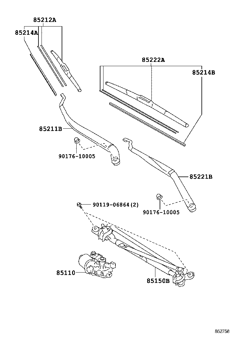 85214-06160 RUBBER, WIPER, RH product image