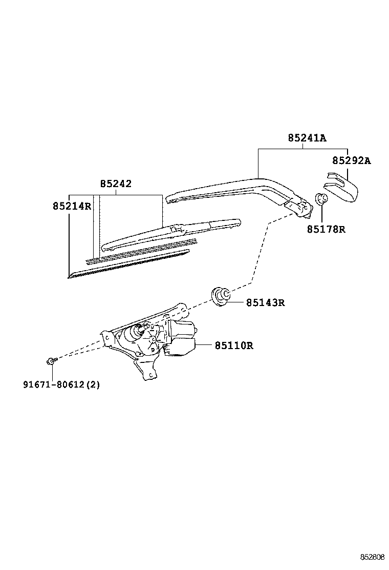85242-52090 BLADE, RR WIPER product image