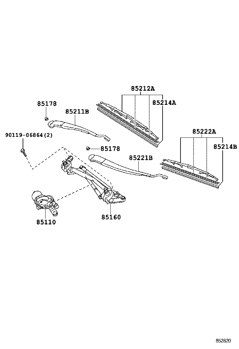 85212-22450 BLADE, FR WIPER, RH product image