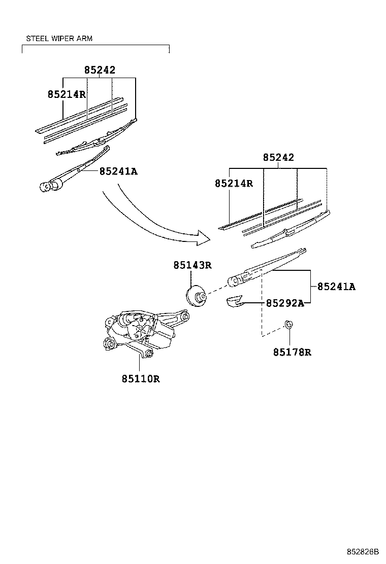 85242-60130 BLADE, RR WIPER product image