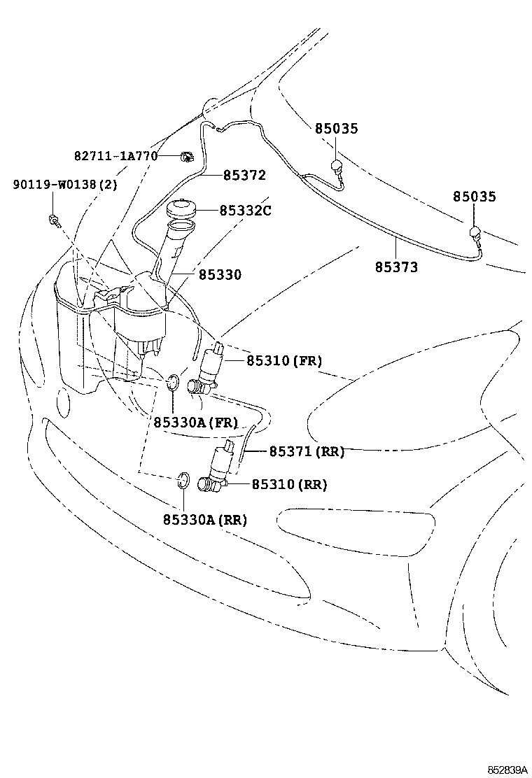 85315-0H010 JAR ASSY, WINDSHIELD WASHER product image