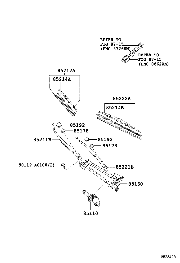 85212-0R040 BLADE, FR WIPER, RH product image