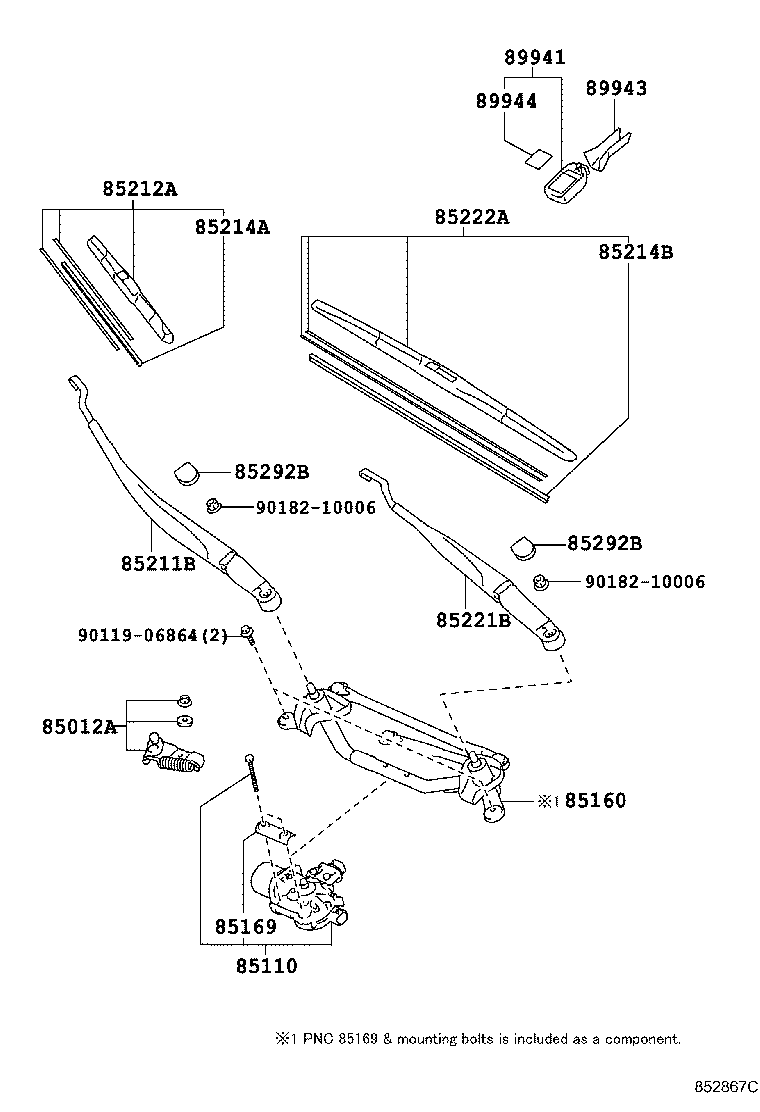 85214-47150 RUBBER, WIPER, RH product image