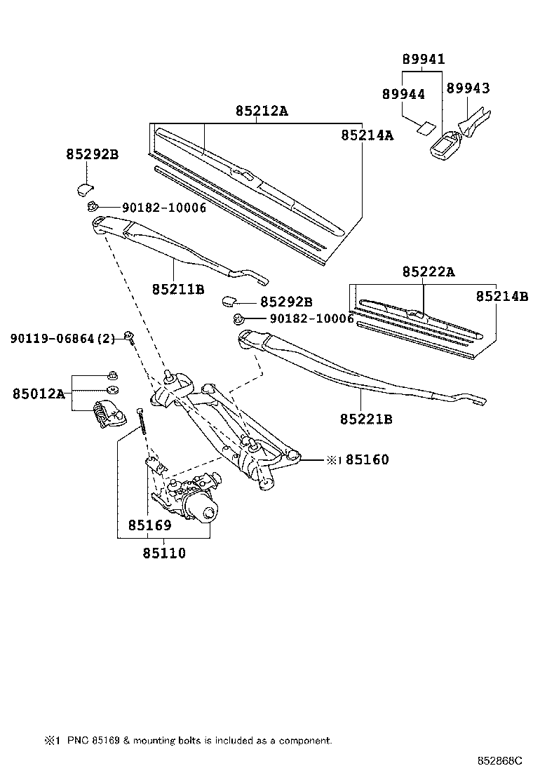 85214-47150 RUBBER, WIPER, RH product image