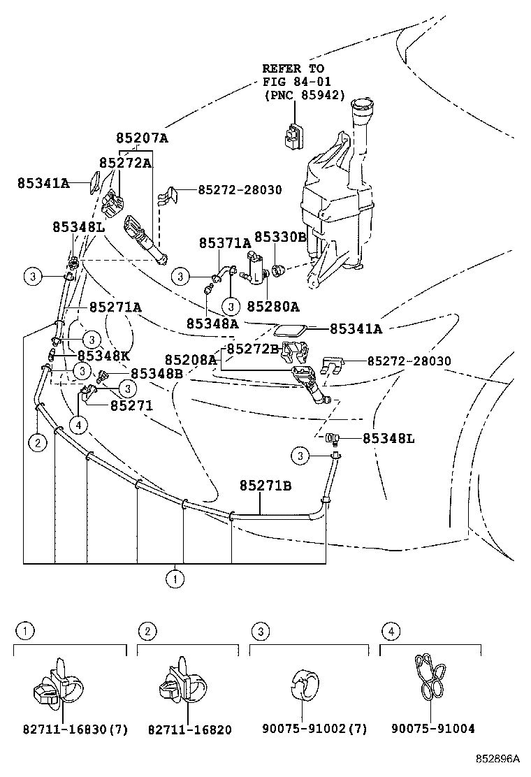 85208-33090 ACTUATOR SUB-ASSY, HEADLAMP WASHER, LH product image