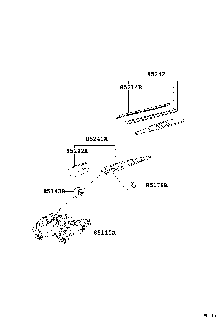 85244-12030 CAP, REAR WIPER ARM HEAD product image